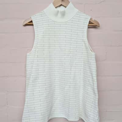 Sass & Bide White Gold Sleeveless Top
