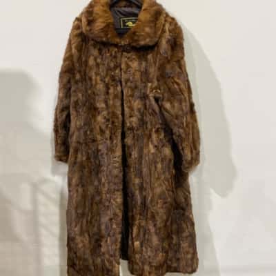  Unisex  Size 14/16 Zenghui Fur Coat Brown 