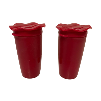 Vintage Tupperware Red Spice Containers/Dispensers 120ml x2