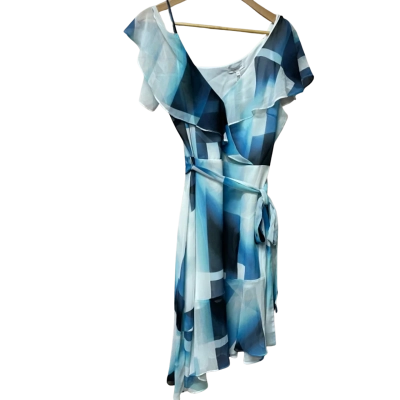 BNWT Wayne Cooper Womens Dress Size 14 Blue / White