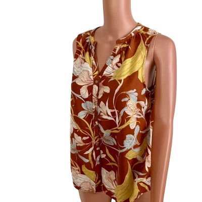 Cynthia Rowley Womens  Size S Sleeveless Top Brown / Floral 