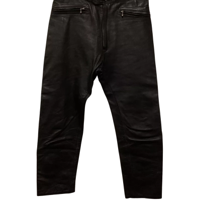Stagg Mens Leather Pants Size 32 Black  