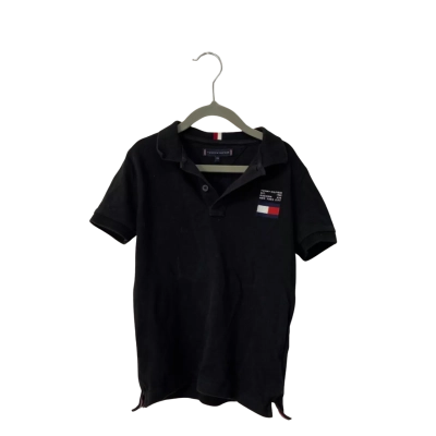 Tommy Hilfiger Kids Polo Shirt Size 7 Black  