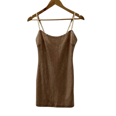 RUNAWAY Womens Size M Mini Dress Beige