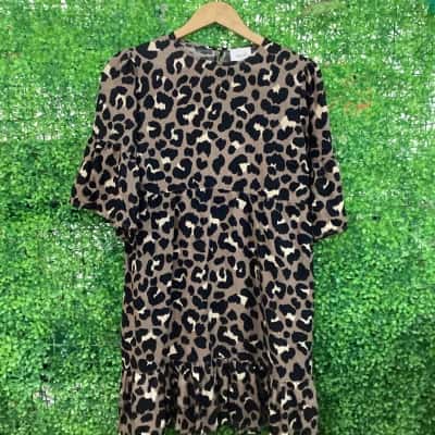 Seed Heritage Womens  Size 8 Casual Dress Beige / Black  / Camouflage 