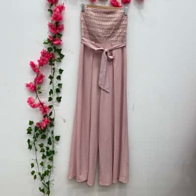 Style State Womens Off-the-shoulder Jumpsuit Size 10 Pink 