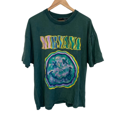 Nirvana Size M / S Short Sleeve Shirt Green 