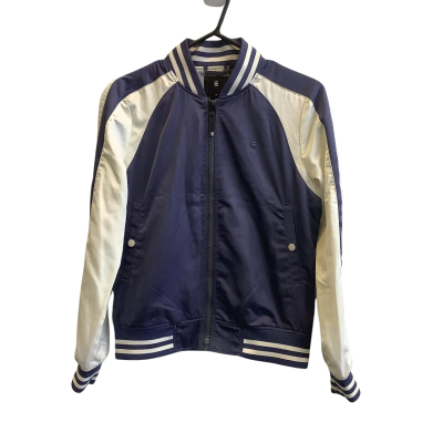 G-Star Raw Women's Brand Size M Satin Dragon Bomber Jacket Navy Blue & White 