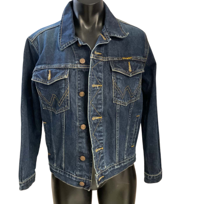 Wrangler Womens  Size L Denim Jacket Blue / Gold 