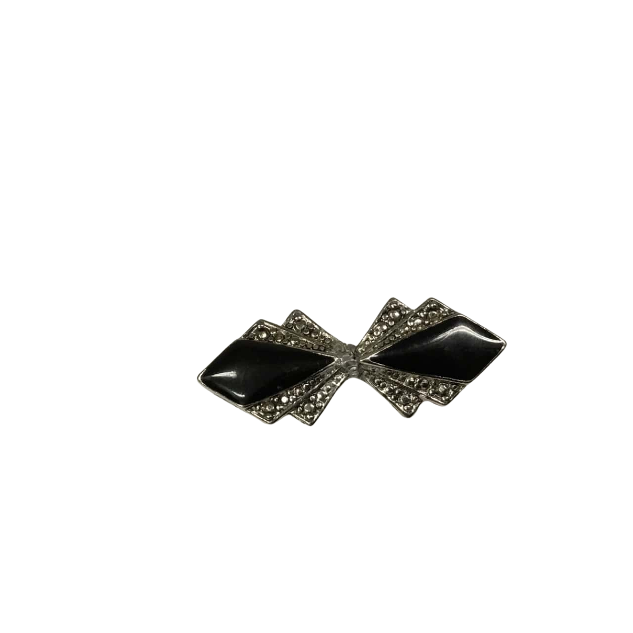 Trsince Vintage Black Rhinestone Bow Brooch – Large Bowknot Pin For Women, Gold-Tone Accents, 1980s Style
