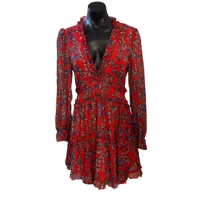 Ally Fashion Womens  Size 10 Casual Dress Floral / Red 