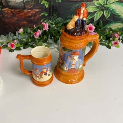 Vintage 1981 Handpainted Tankards