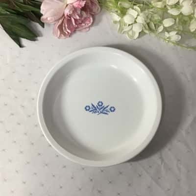 Vintage Corning Ware Blue Cornflower Pattern Ceramic Pie Plate