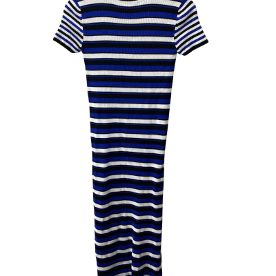 Zara Womens  Size M Maxi knitted Dress Black  / Blue / White 