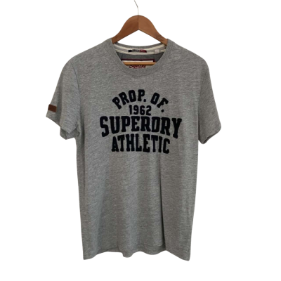 Superdry Size XL Short Sleeve Crewneck Top Grey 