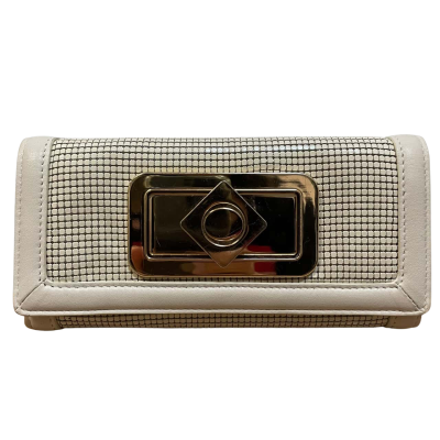 Oroton Cream Leather & Mesh Wallet 