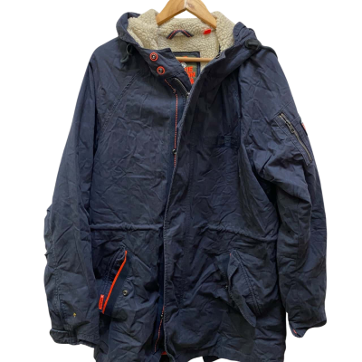 Superdry Mens  Size XL Front Zipper Navy Blue 