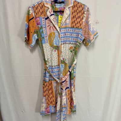 Sportsgirl Patchwork Style Mini Dress Sz 4 