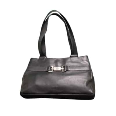 Valenti Leather Shoulder Bag - Black