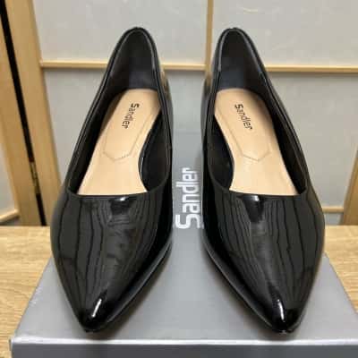 SANDLER Size 7B 'Idol' Heel in Black Patent