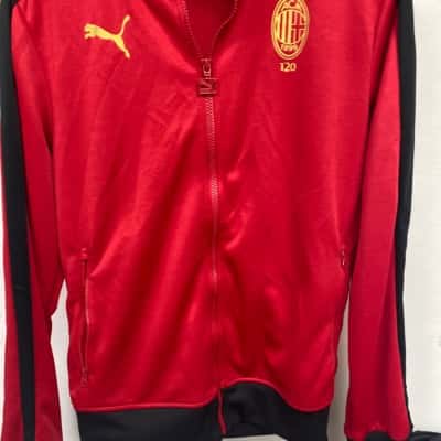 AC Milan Puma Mens  Size S Black  / Red track top