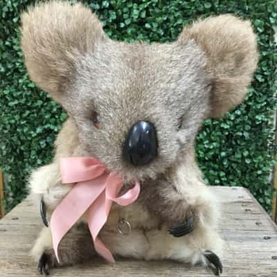 Vintage Plush Koala With wind up music Box works