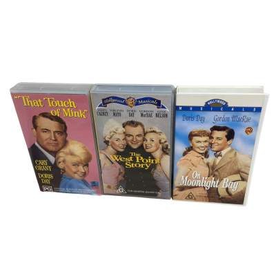 Mix of different Doris Day VHS films. 
