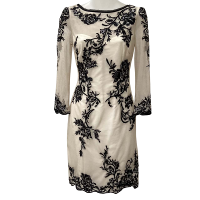 Karen Millen - Pretty Ivory Oriental Flora Embroidered Mini Dress UK 12