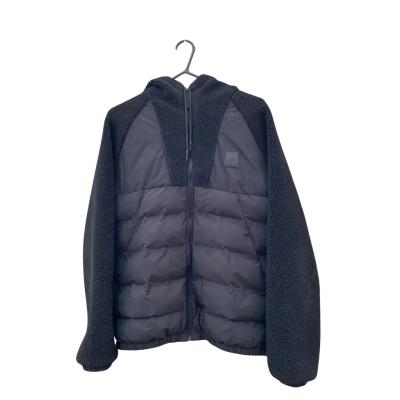 Mens Superdry Size L Fleece Puffer Jacket Black  