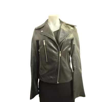 Zara Woman Womens  Size S Leather Jacket Black  