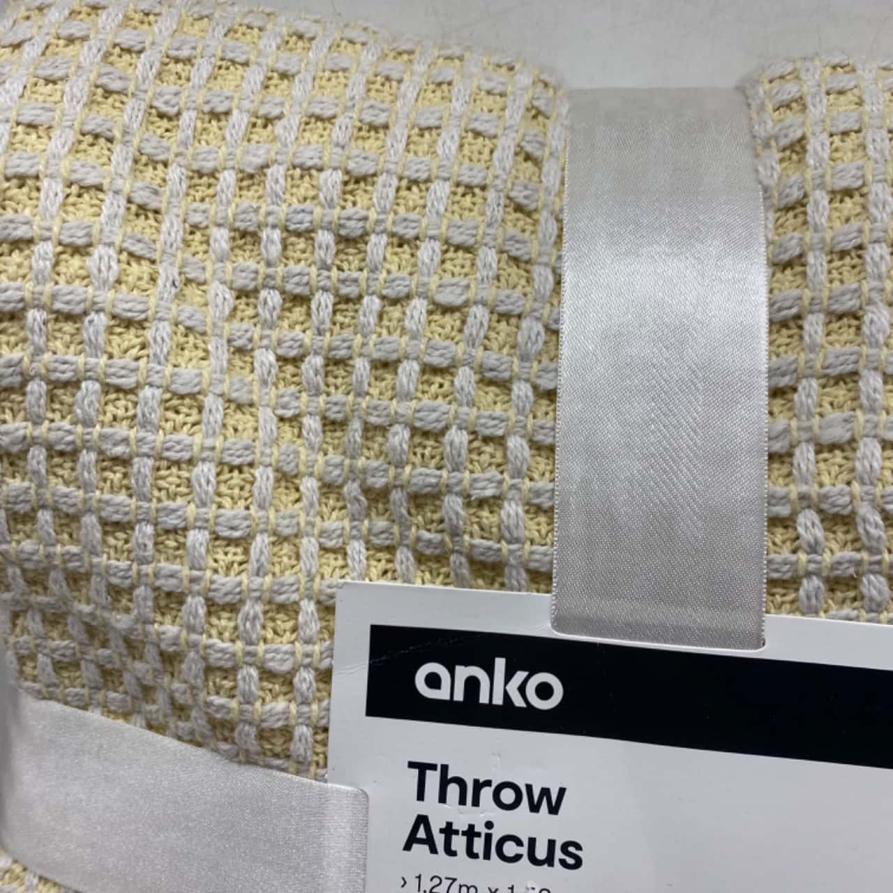anko. Throw atticus. 1.27m x 1.52m 100 reclaimed fibre. Original