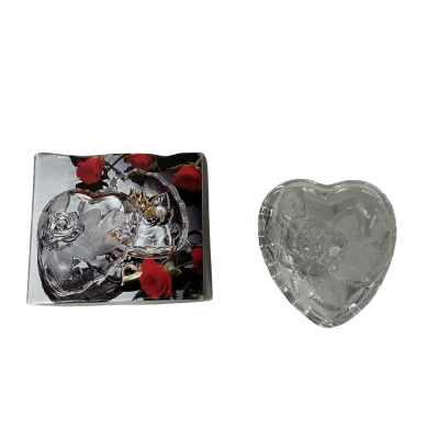 Studio Nova "Winter Rose" Small Covered Glass Heart Trinket Dish (boxed)