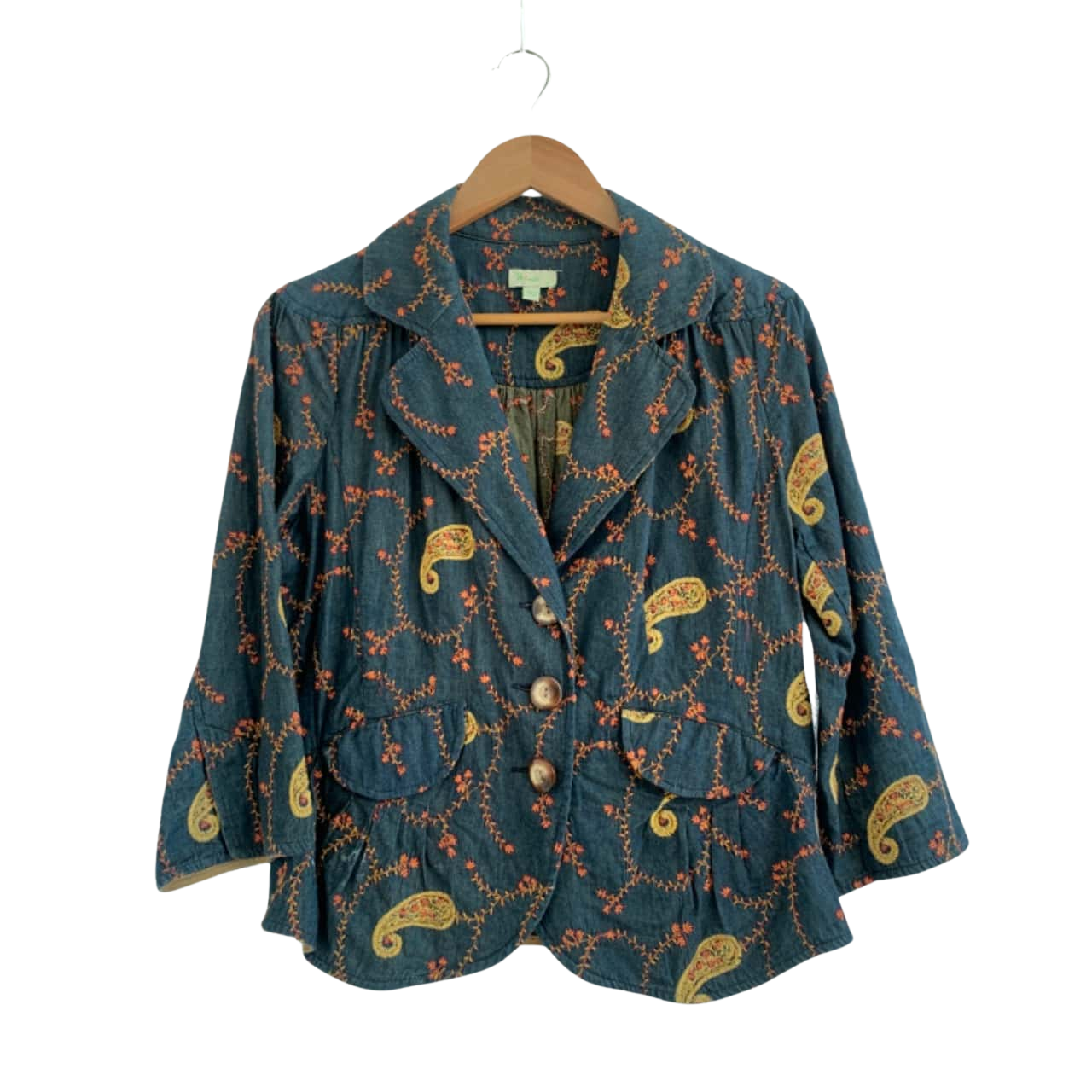 Mint Medium Embroidered Button Up Jacket(s)