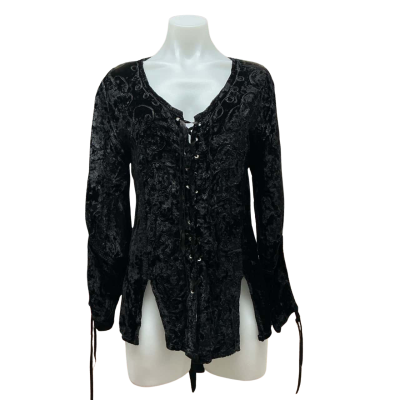 Destiny Womens Size M Long Sleeve Top Black  