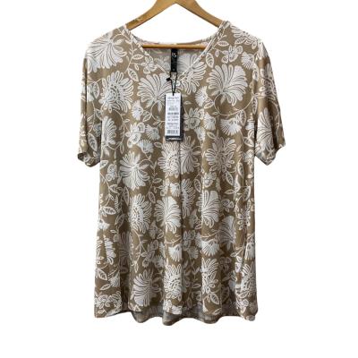 Taking Shape Womens  Size 12 Floral Top Beige / White 