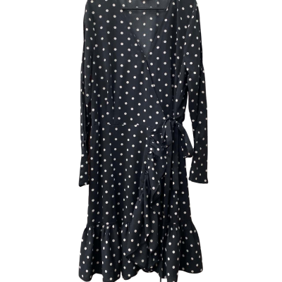 Decjuba Womens  Size 12 Wrap Dress Black  / Polka Dot 
