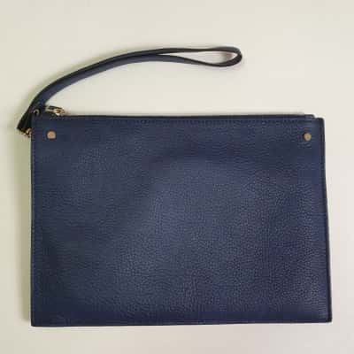 Sportscraft Women's Maya Leather Pouch/Wristlet Navy