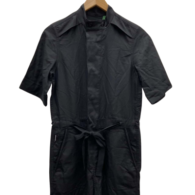 G-Star Raw Womens  Size 10 Short Sleeve Workwear Jumpsuit Black  RRP $300.00