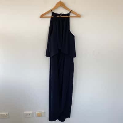 Shona Joy Navy Blue Maxi Dress Size 10 
