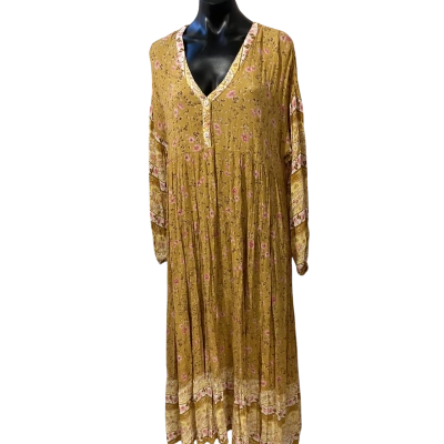 Billabong Womens  Size L Babydoll Dress Brown / Floral 