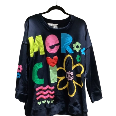Taking Shape "Merci" Womens  Size 18 Long Sleeve Top Black  / Multicoloured RRP $119.99