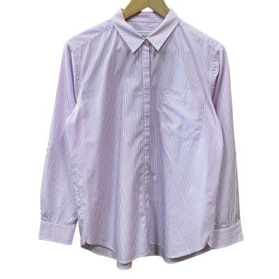 Sportscraft White/Lilac Striped Shirt Size 12