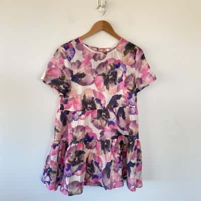 AERE Daydream Blooms Tencel Slip Mini Dress Size 8