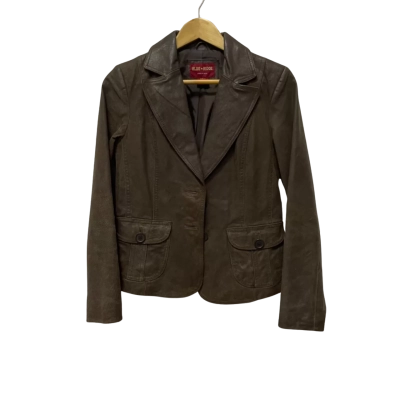 Blue Ridge Womens  Size 8 Leather Jacket Brown 