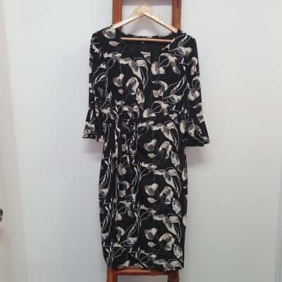 Liz Jordan Women's Size 12 After Dark Wrap Print Dress - New With Tags 