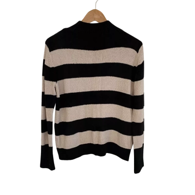 Piper Womens  Size S Turtleneck Jumper Beige / Black  / Striped 
