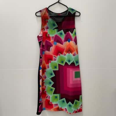 Desigual Womens Size XXL Casual / Cocktail Dress / Sleeveless Dress  Multicoloured 