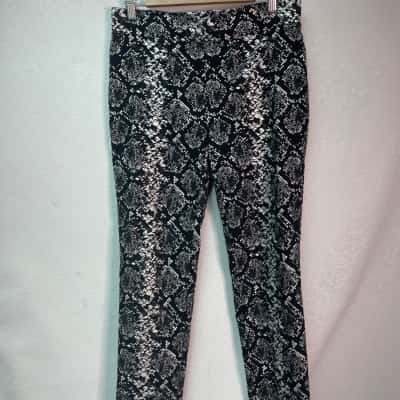 Joseph Ribkoff Womens  Size 12 Leggings Black  / Pattern / White 
