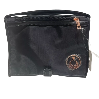 Isoki Double Zip Satchel Petite Traveller Black Nylon Baby Change Bag Organizer Black  / Rose Gold 