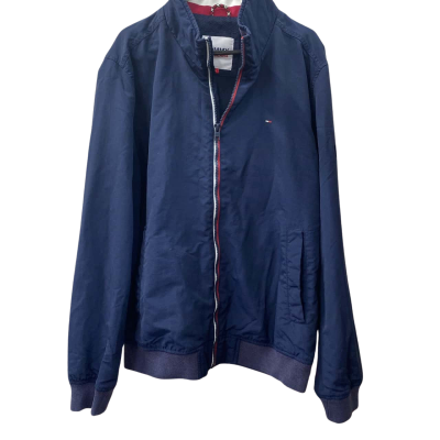 Tommy Jeans Mens  Size L zip up Jersey Navy Blue 